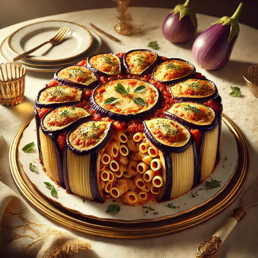 Timballo di pasta con melanzane