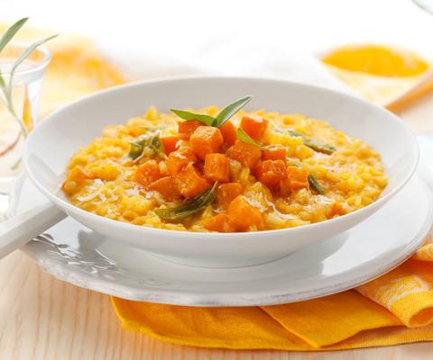 Pumpkin and coconut milk risotto
