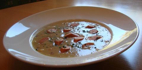 Garlic-Potato Soup with Sausages