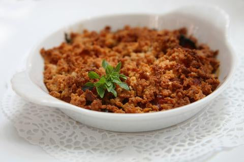 Sophie's parmesan tomato crumble