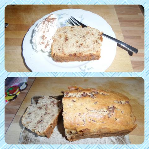 Banana and chocolate sponge cake