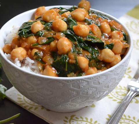 Chickpeas spinach Curry