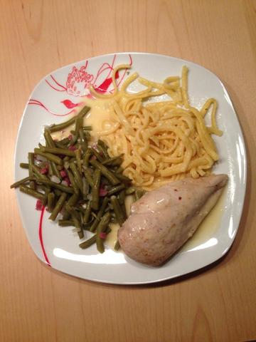 Hähnchenbrust mit Spätzle