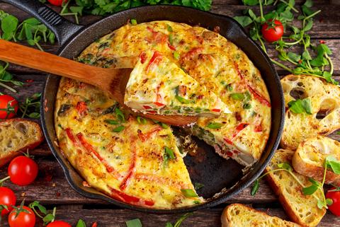 Mushroom and pepper omelette