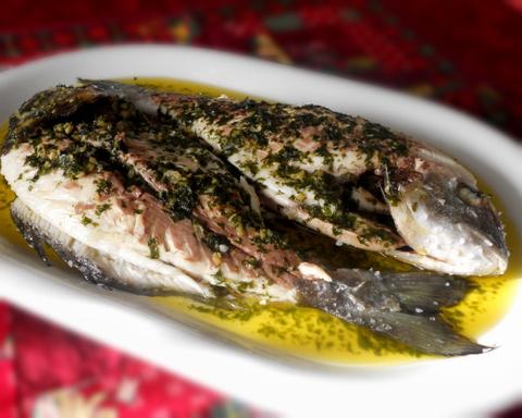 Salted Gilthead with Spicy Sauce