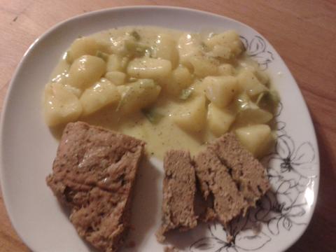 Hackbraten mit Porree-Kartoffeln