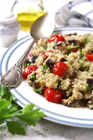 Quinoa, eggplant and tomato stew.