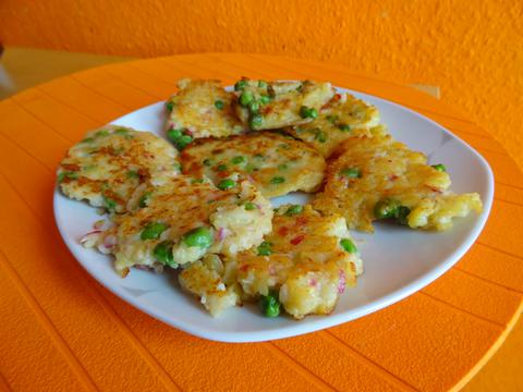 Potato and pea pancakes