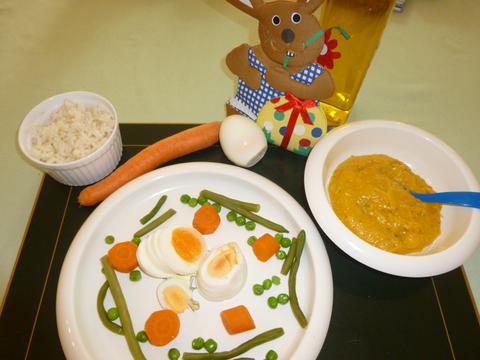 Rice and  frozen Vegetables with Egg (from 8 months)