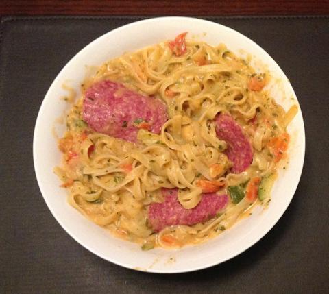 Creamy Tomato & Salami Fettucine BA