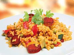 Risotto légèrement parfumé au chorizo
