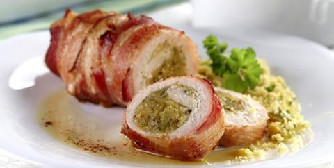 Bifinhos de Peru com Bacon