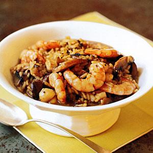 Shrimp and mushroom risotto