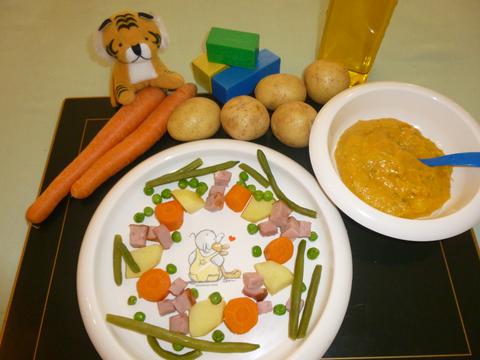 Potatoes + Frozen Vegetables with Meatloaf (from 8 months)