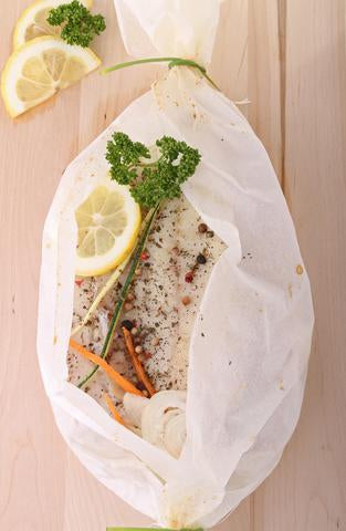 REINETA CON VERDURAS A LA PAPILLOTE