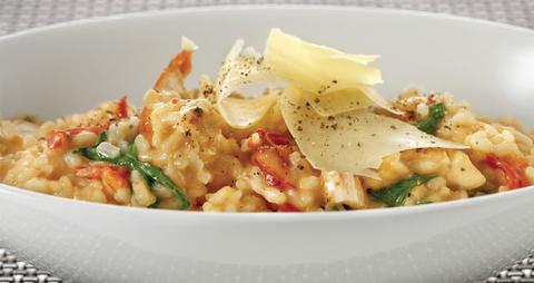 Chicken, Bacon, Mushroom and Spinach Risotto