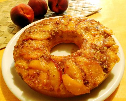 Upside Down Peach Donut