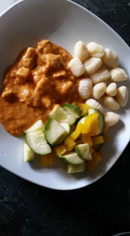 Chicken Goulash with Vegetables and Gnocchi