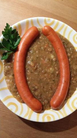 Linseneintopf mit Debreziner