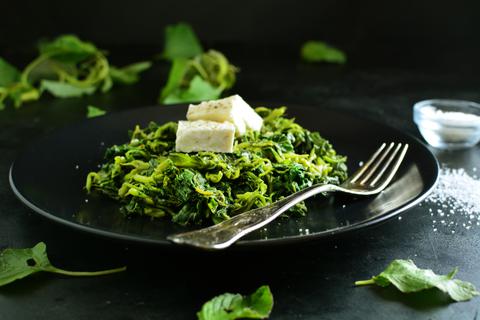 Basil pesto and two cheeses