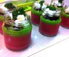 Mousse de Betterave et radis au Thon et son Emulsion de Persil