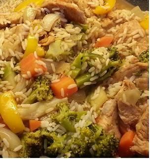 Roasted Turkey Breast with Vegetable Rice