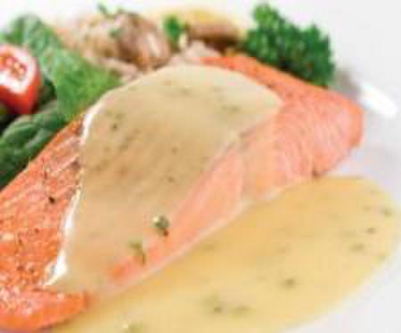 Salmon Fillet with Mushroom Cream Sauce
