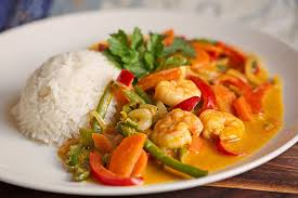 Chicken in peanut sauce with rice