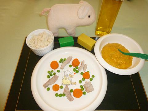 Rice-Peas-Porridge with Strips of Pork  (from 8 months)