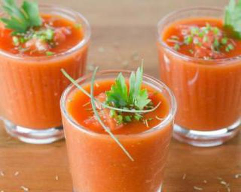 Rosé gazpacho by Michèle's
