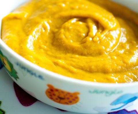 Vegetable puree with hake