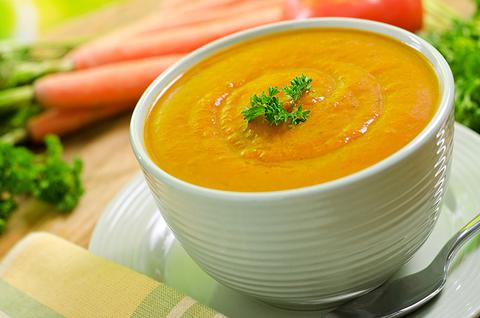 Carrot cream with sweet potatoes