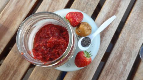 Figs and strawberry jam