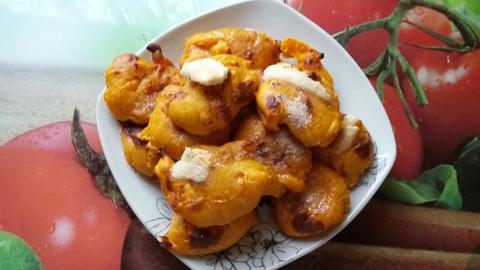 Pumpkin pancake with cinnamon butter