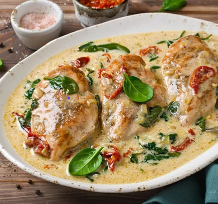 Chicken in cream spinach sauce