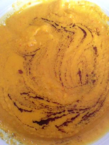Pumpkin soup with carrots and orange juice