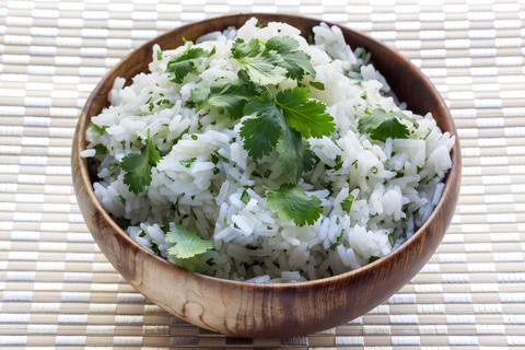 Rice with coriander or parsley
