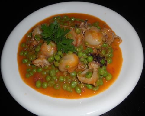 Steamed Cuttlefish with Peas
