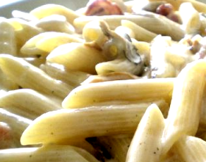 Creamy Bacon and Mushroom Penne