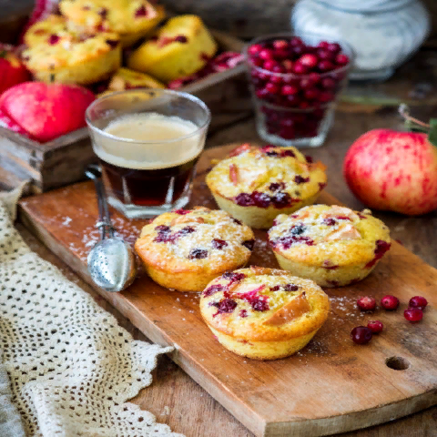 Muffins with apples