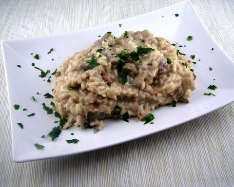 Sausage, Mushroom, and Stracchino Risotto