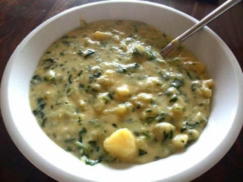 Creamed Potatoes with Spinach