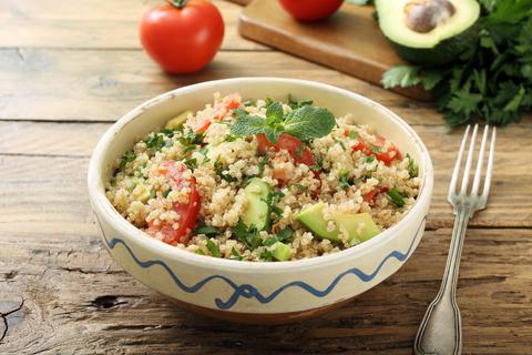 COLD QUINOA WITH AVOCADO CREAM