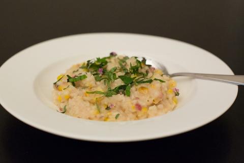 Bacon, Onion & Summer Corn Risotto