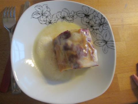 Blechpfannkuchen mit Kirschen