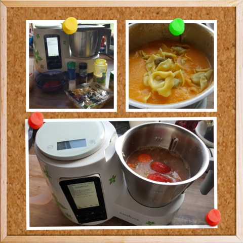 Karottensuppe mit Tortellini