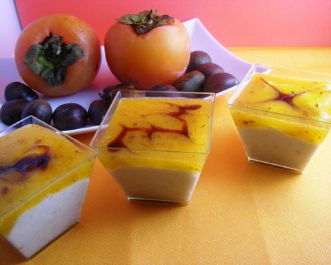 Cup of Chestnut Cream and Persimmon Sauce