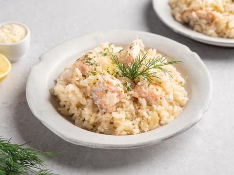 Smoked salmon risotto