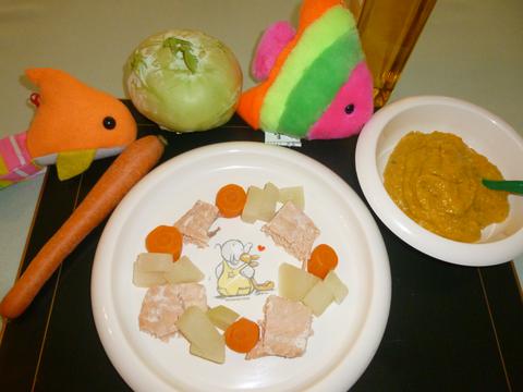 Carrot and Kohlrabi Mash with frozen Fish (from 8 months)